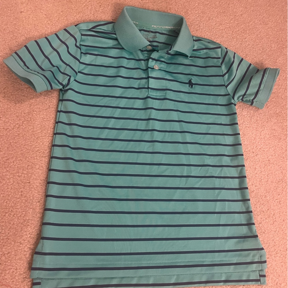 Polo by Ralph Lauren Kids Striped Green and Blue Polo Shirt